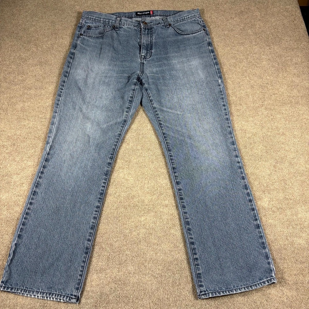 Michael Brandon Jeans Mens 36/30 Blue Denim Cotton Relaxed Straight Leg Travel